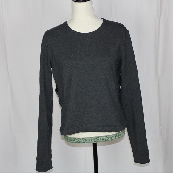 Lulu lemon dark gray open back sweater - Picture 1 of 5